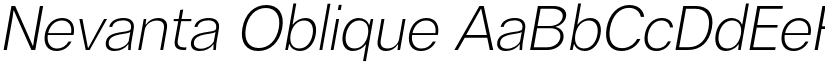 Nevanta Oblique font