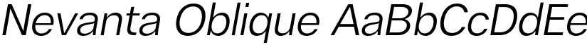 Nevanta Oblique font