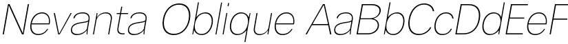 Nevanta Oblique font