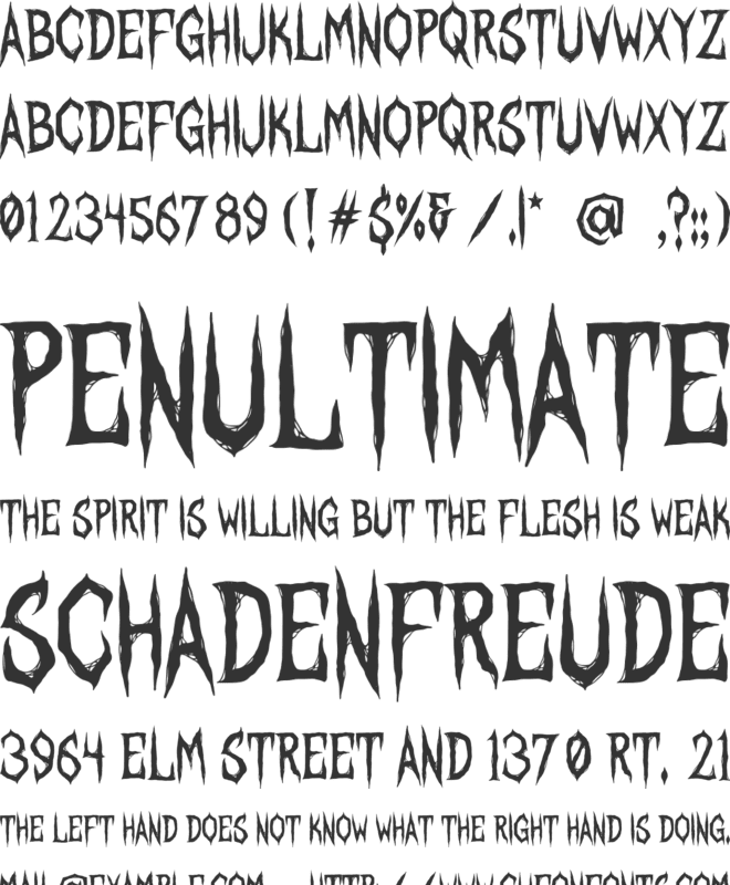 Darkest Curse font preview