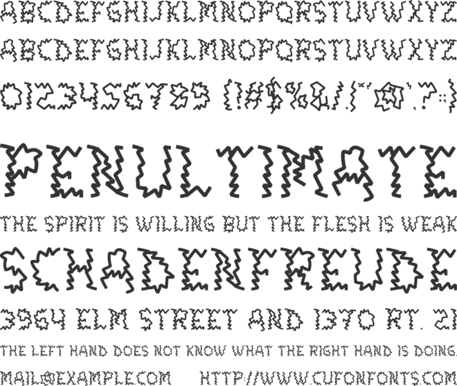 Zigzag Flux font preview