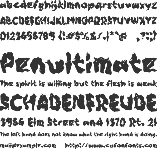 Xabrekom font preview