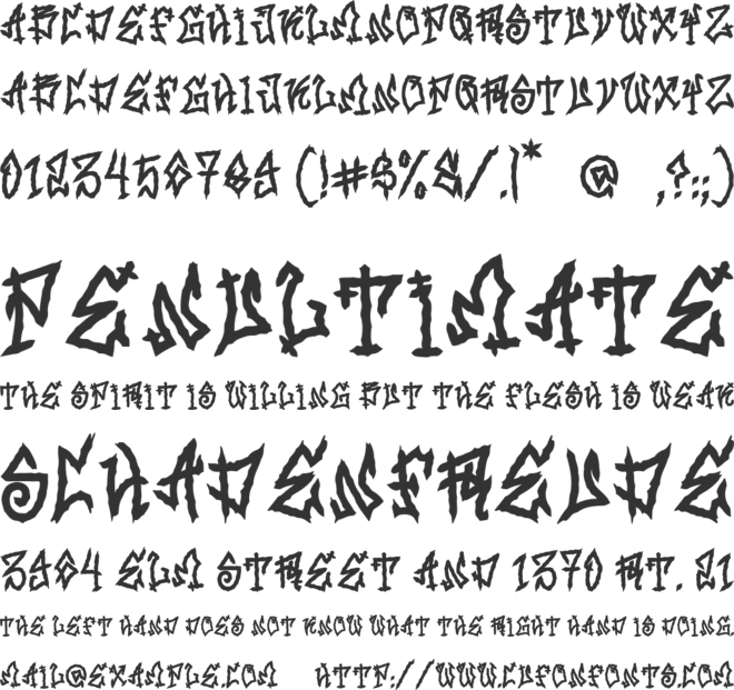 Spooky Street font preview