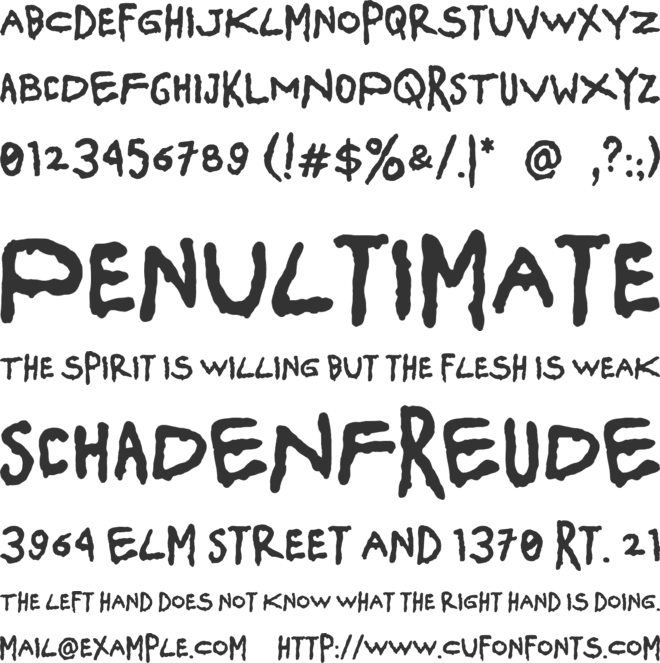 Spooky Scribble font preview
