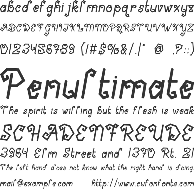 Snick Twirl font preview