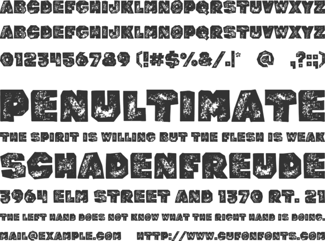 Rumbled Grunge font preview