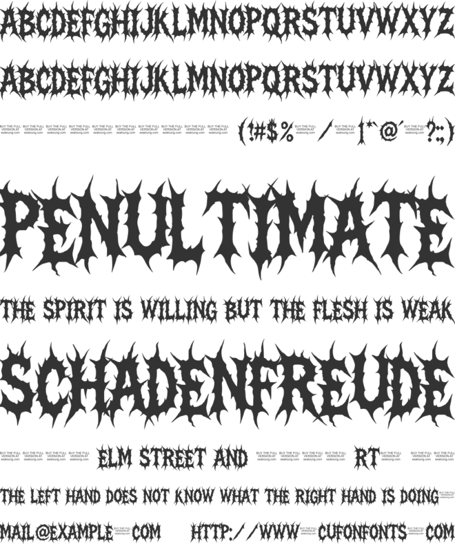 Necro Sarqe font preview