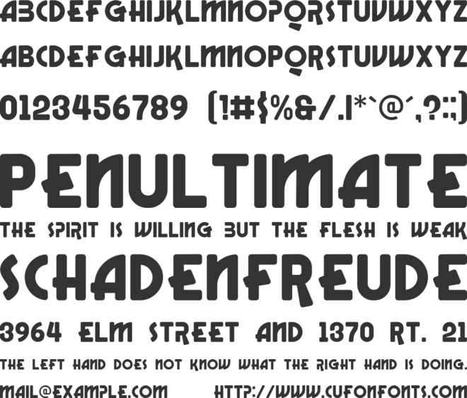 SMILING ZENITH font preview