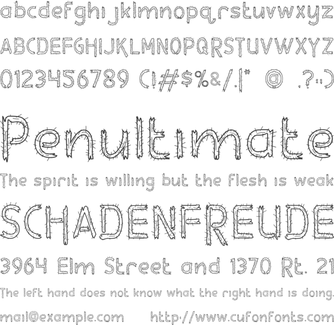 Rumble Thorns font preview