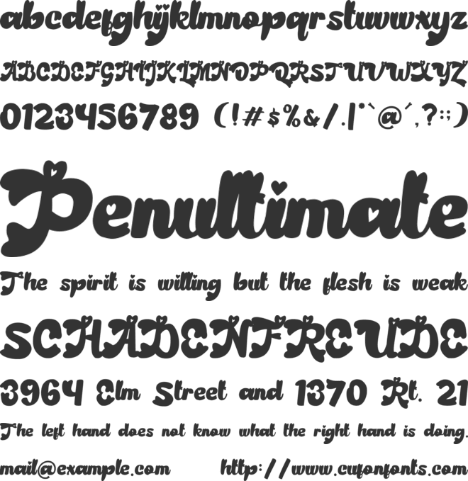 Retro Amour font preview