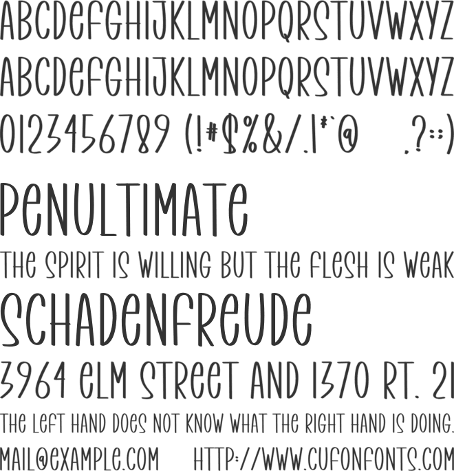 Startled font preview