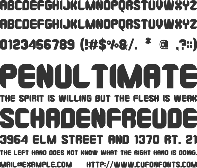 BURNODS font preview