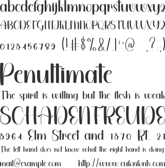 Smart Thinking font preview