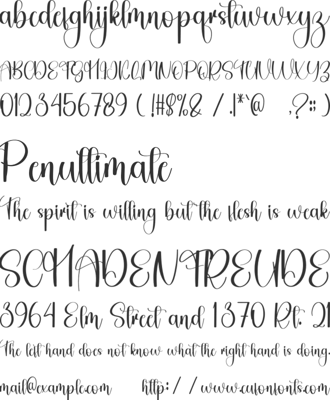 Father Thinking font preview