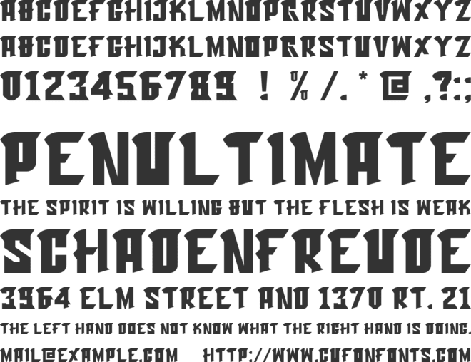 QUETEC font preview