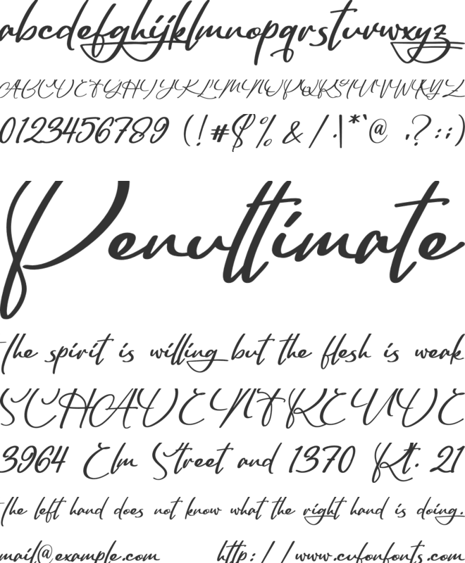 Billyonair font preview