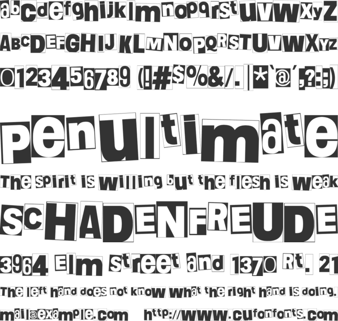 Blank Jazz Rhino font preview