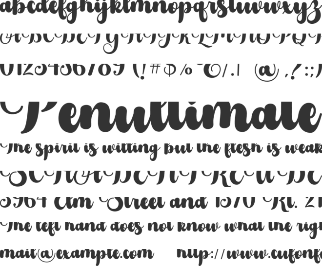 Alistia font preview