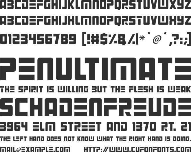 Alien Android font preview