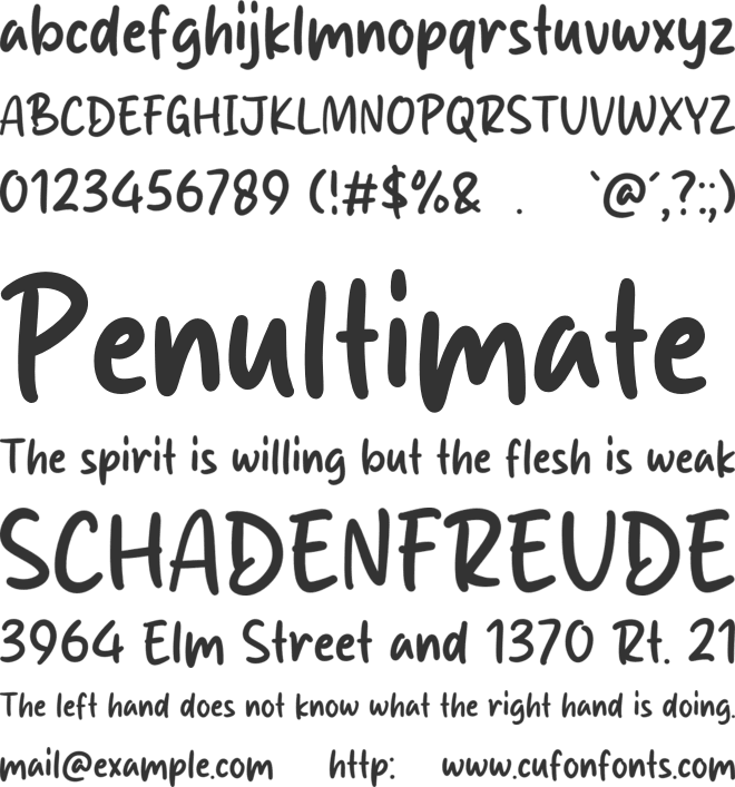 Boniqu Vanilla font preview