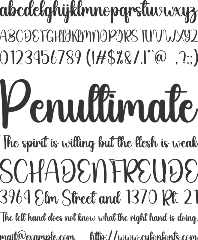 Snowy Chimes font preview