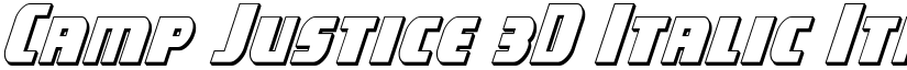 Camp Justice 3D Italic Italic font