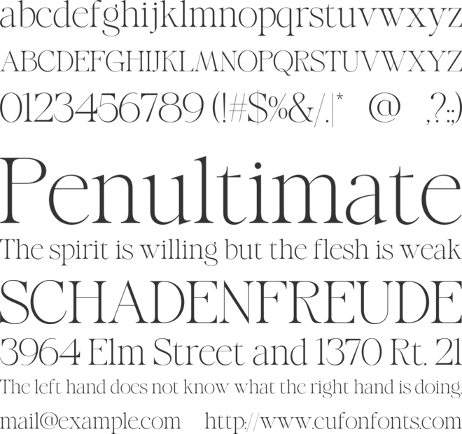 Cresinta font preview
