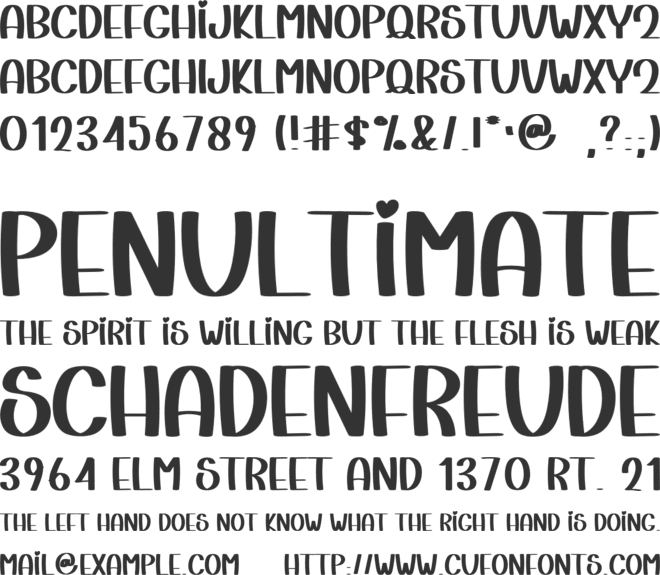 Style Babyish font preview