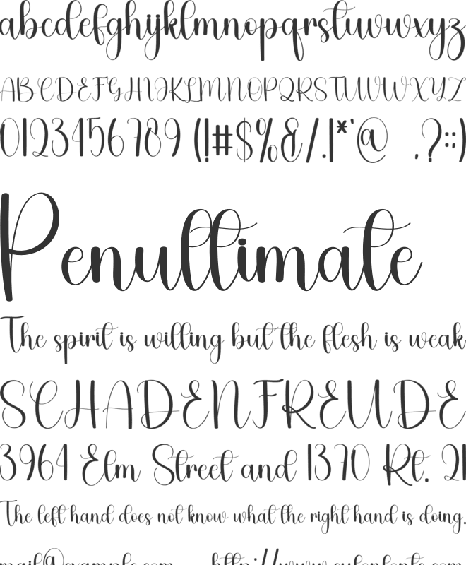 Underlines font preview