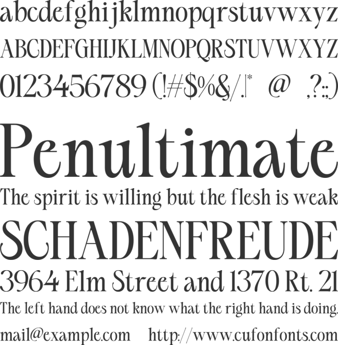 Silvena font preview