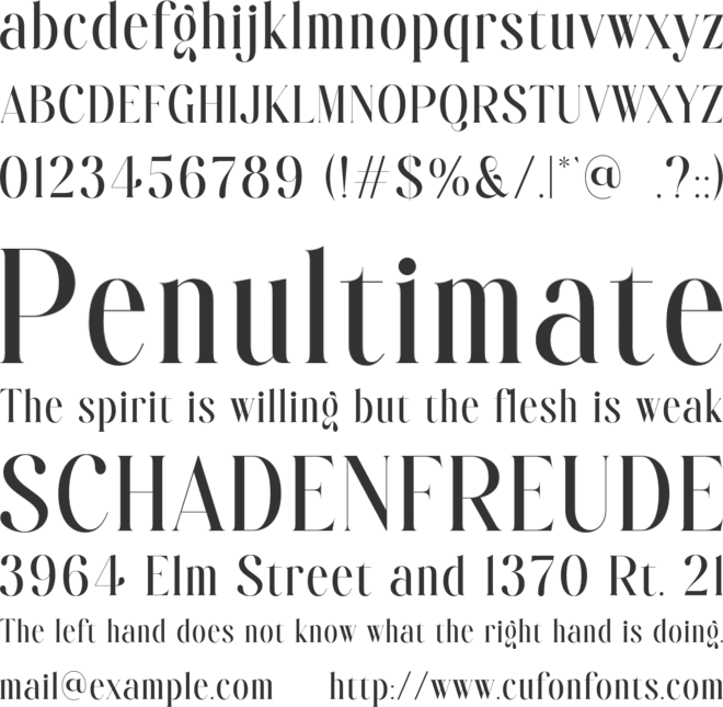 Maillore font preview