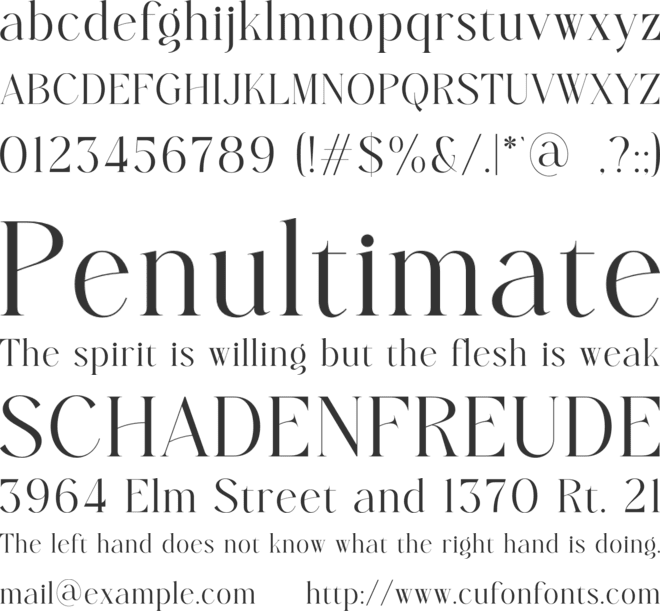 Gialita font preview