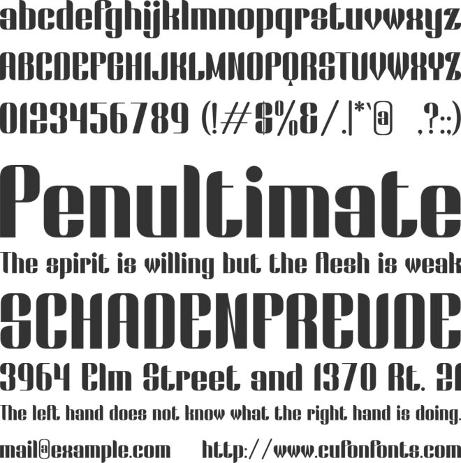 Melorian font preview