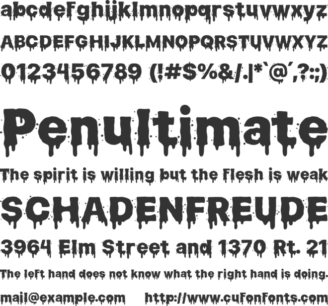 Slime Rage font preview