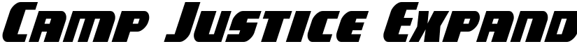 Camp Justice Expanded Italic Expanded Italic font