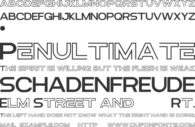 VESTRON font preview