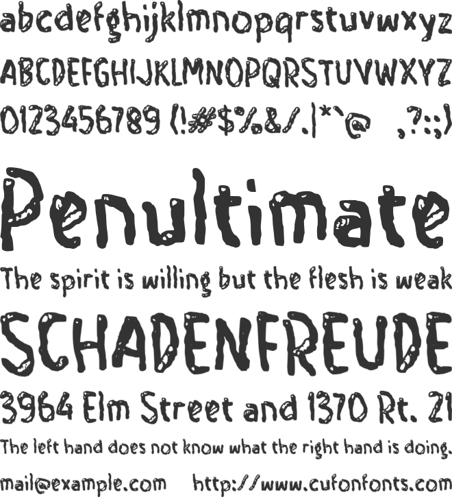 Yablimera font preview