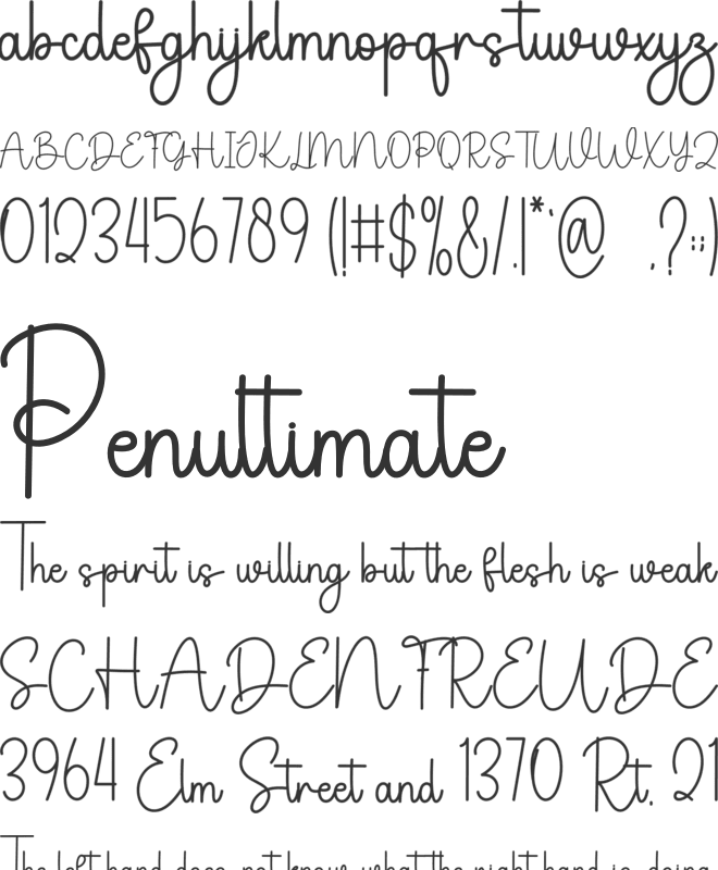 Minimalis font preview