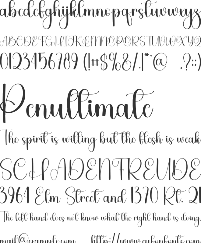 The Party font preview