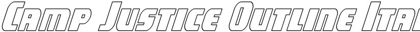 Camp Justice Outline Italic Outline Italic font