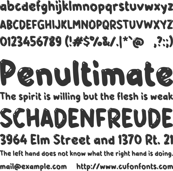 Yabateyo font preview