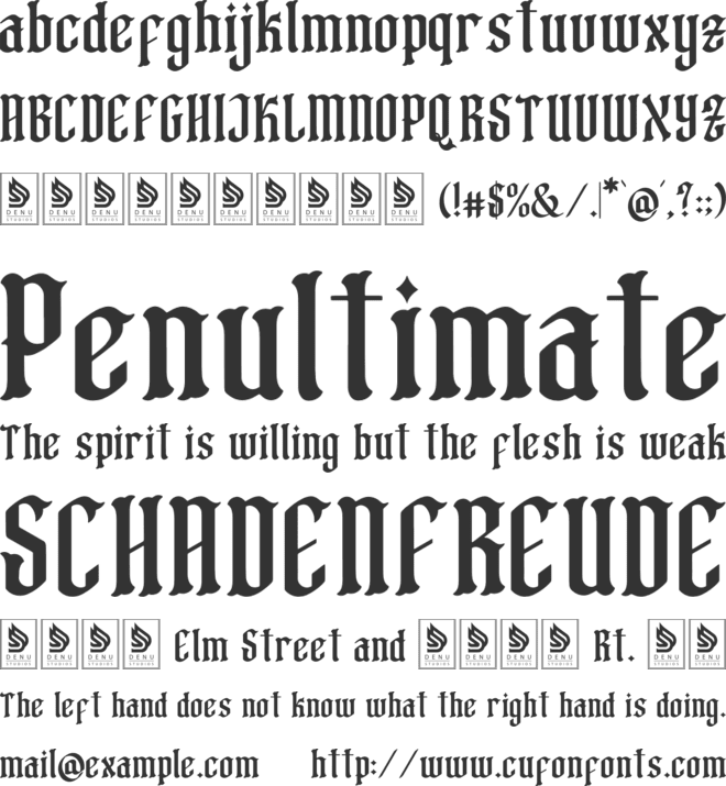 Mythic Griffin font preview