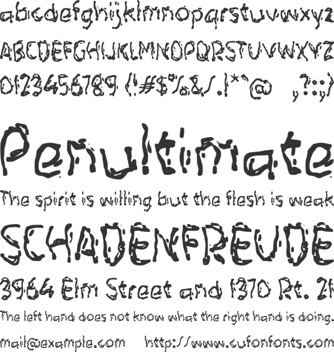 Yaberbelo font preview