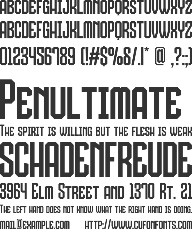Hock font preview