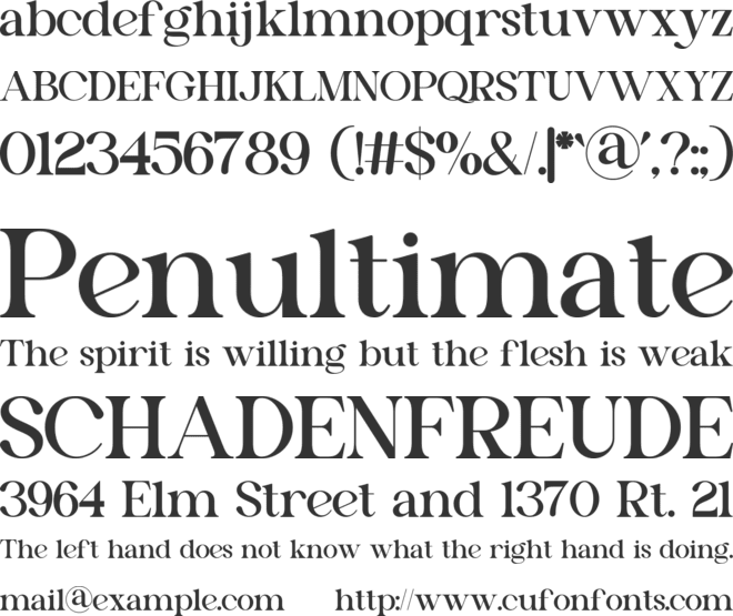 New Eviore font preview