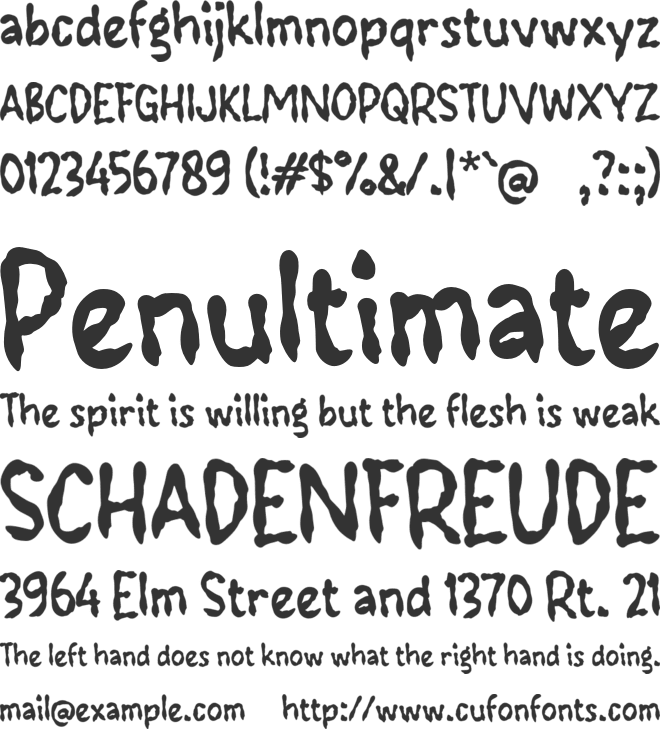 Yabegado font preview