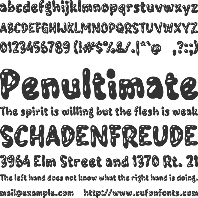 Yabamego font preview