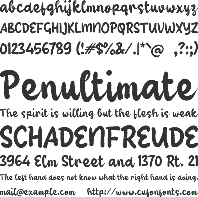 Yabiary Script font preview