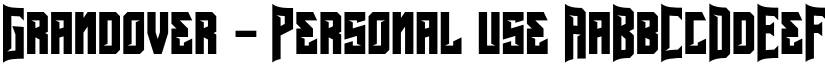 Grandover - Personal use font download