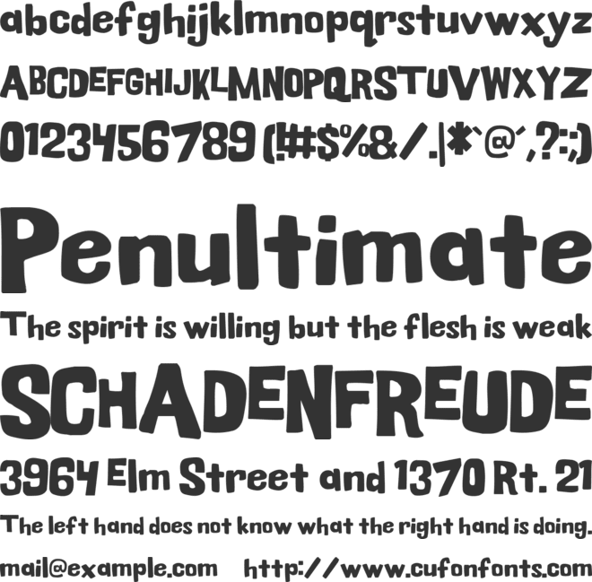 BDMonsters font preview